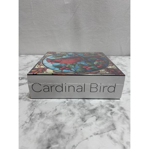 Lorkako Cardinal Bird Stained Glass Jigsaw Puzzle 1000 Piece Adult Red Blue New - Picture 4 of 8